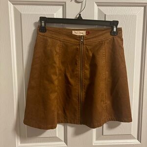 Suede mini skirt